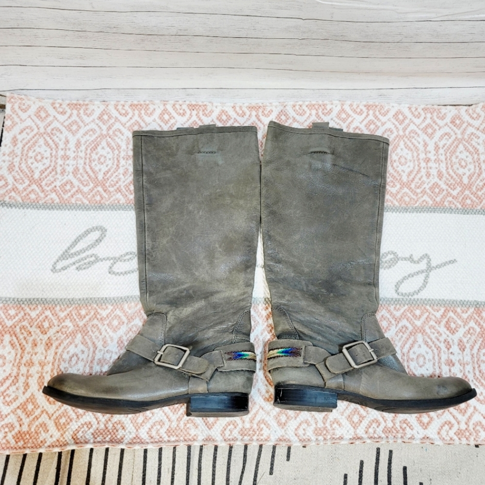 LUCKY BRAND KNEE HIGH GRAY BOOTS, sz 8